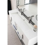 Columbia 72" Double Vanity, Glossy White w/ Glossy White Composite Top