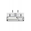 Columbia 72" Double Vanity Glossy White Matte Black w/Glossy White Composite Top