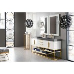 Columbia 72" Double Vanity White Radiant Gold w/Dusk Grey Composite Top