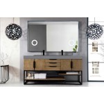 Columbia 72" Double Vanity Latte Oak Black w/Dusk Grey Glossy Composite Top