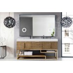 Columbia 72" Double Vanity Latte Oak Radiant Gold w/ Glossy White Composite Top