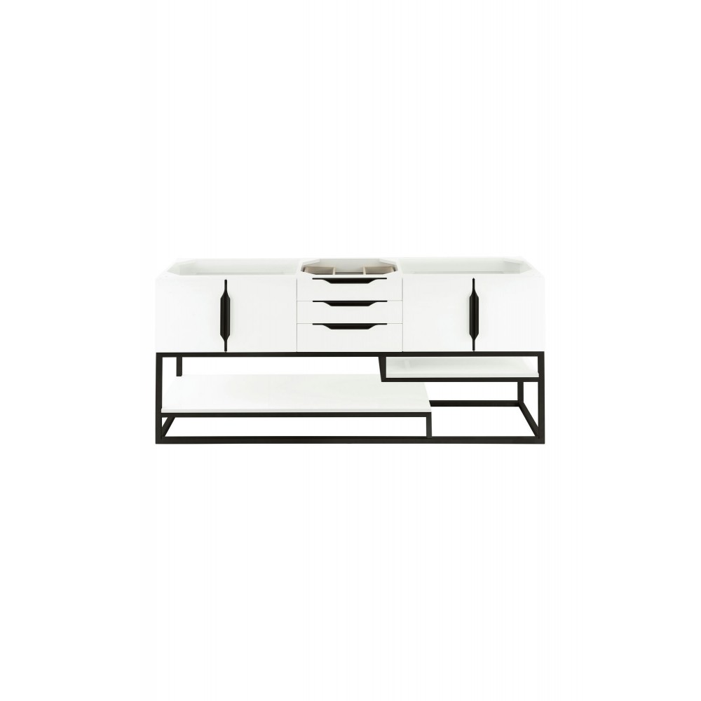 Columbia 72" Vanity, Glossy White, Matte Black Columbia 72" Vanity, Glossy White, Matte Black