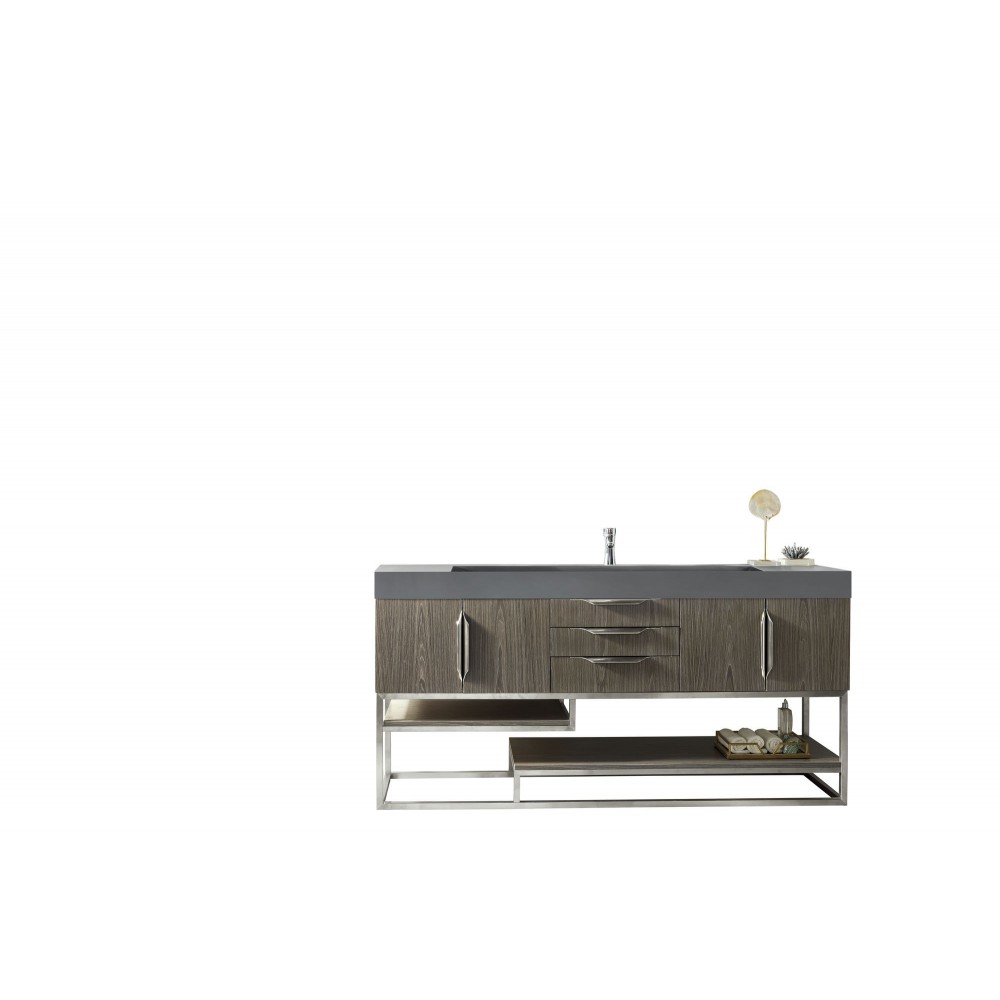 Columbia 72" Single Vanity, Ash Gray w/ Dusk Grey Glossy Composite Top Columbia 72" Single Vanity, Ash Gray w/ Dusk Grey Glossy Composite Top
