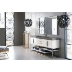 Columbia 72" Single Vanity, Glossy White w/ Dusk Grey Glossy Composite Top