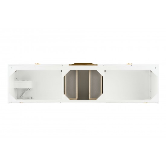 Columbia 72" Single Vanity, Glossy White, Radiant Gold