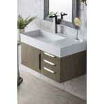 Mercer Island 36" Single Vanity, Ash Gray w/ Glossy White Composite Top