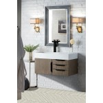 Mercer Island 36" Single Vanity Ash Gray Black w/Glossy White Composite Top