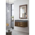 Mercer Island 36" Single Vanity Coffee Oak Radiant Gold,Dusk Grey Composite Top