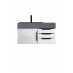 Mercer Island 36" Single Vanity White Black w/Dusk Grey Composite Top