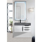 Mercer Island 36" Single Vanity White Black w/Dusk Grey Composite Top