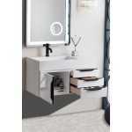 Mercer Island 36" Single Vanity Glossy White Black w/Glossy White Composite Top