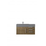 Mercer Island 36" Single Vanity, Latte Oak w/ Dusk Grey Glossy Composite Top