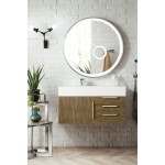 Mercer Island 36" Single Vanity Latte Oak Radiant Gold w/ White Composite Top