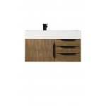 Mercer Island 36" Single Vanity Latte Oak Black w/Glossy White Composite Top