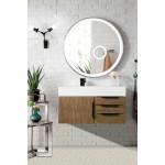 Mercer Island 36" Single Vanity Latte Oak Black w/Glossy White Composite Top