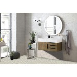 Mercer Island 36" Single Vanity Latte Oak Black w/Glossy White Composite Top