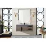 Mercer Island 48" Single Vanity Ash Gray Black w/Dusk Grey Glossy Composite Top