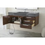 Mercer Island 48" Single Vanity, Coffee Oak w/ Dusk Grey Glossy Composite Top