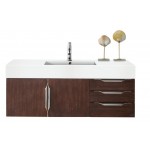 Mercer Island 48" Single Vanity, Coffee Oak w/ Glossy White Composite Top