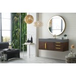 Mercer Island 48" Single Vanity Coffee Oak Radiant Gold,Dusk Grey Composite Top
