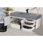 Mercer Island 48" Single Vanity White Black w/Dusk Grey Composite Top