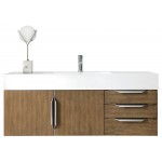 Mercer Island 48" Single Vanity, Latte Oak w/ Glossy White Composite Top