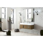 Mercer Island 48" Single Vanity, Latte Oak w/ Glossy White Composite Top