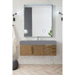 Mercer Island 48" Single Vanity Latte Oak Radiant Gold,Dusk Grey Composite Top