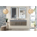 Mercer Island 59" Double Vanity, Ash Gray w/ Dusk Grey Glossy Composite Top