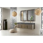 Mercer Island 59" Double Vanity Ash Gray Radiant Gold w/Dusk Grey Composite Top