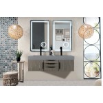 Mercer Island 59" Double Vanity Ash Gray Black w/Dusk Grey Glossy Composite Top