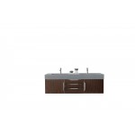 Mercer Island 59" Double Vanity, Coffee Oak w/ Dusk Grey Glossy Composite Top