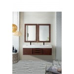 Mercer Island 59" Double Vanity Coffee Oak Black w/Glossy White Composite Top