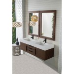 Mercer Island 59" Double Vanity Coffee Oak Black w/Glossy White Composite Top