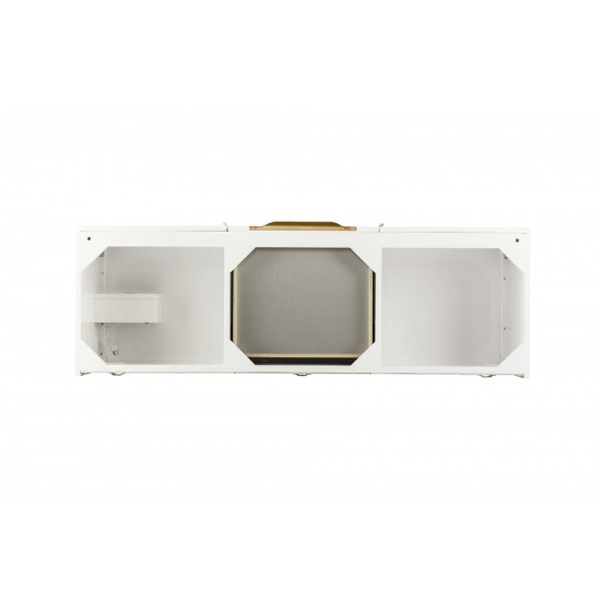 Mercer Island 59" Double Vanity, Glossy White, Radiant Gold