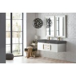 Mercer Island 59" Double Vanity White Radiant Gold w/Dusk Grey Composite Top