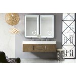 Mercer Island 59" Double Vanity, Latte Oak w/ Glossy White Composite Top