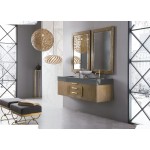 Mercer Island 59" Double Vanity Latte Oak Radiant Gold,Dusk Grey Composite Top