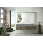 Mercer Island 72" Double Vanity, Ash Gray w/ Dusk Grey Glossy Composite Top