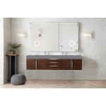 Mercer Island 72" Double Vanity, Coffee Oak w/ Dusk Grey Glossy Composite Top