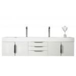 Mercer Island 72" Double Vanity, Glossy White