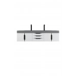 Mercer Island 72" Double Vanity White Black w/Dusk Grey Composite Top