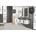 Mercer Island 72" Double Vanity White Black w/Dusk Grey Composite Top