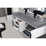 Mercer Island 72" Double Vanity White Black w/Dusk Grey Composite Top