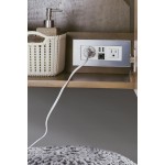 Mercer Island 72" Double Vanity Latte Oak Radiant Gold,Dusk Grey Composite Top