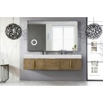 Mercer Island 72" Double Vanity Latte Oak Radiant Gold w/ White Composite Top