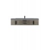Mercer Island 72" Single Vanity Ash Gray Black w/Dusk Grey Glossy Composite Top