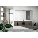 Mercer Island 72" Single Vanity Ash Gray Black w/Dusk Grey Glossy Composite Top