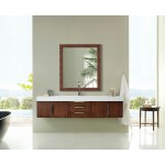 Mercer Island 72" Single Vanity, Coffee Oak w/ Glossy White Composite Top