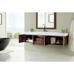 Mercer Island 72" Single Vanity, Coffee Oak w/ Glossy White Composite Top